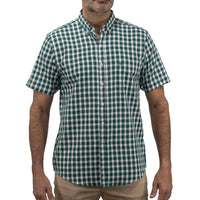 Camisa de Cuadros Verde con Manga Corta Talla Extra 2306018