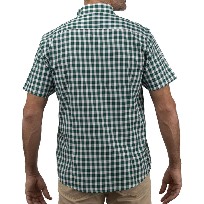 Camisa Bambú de Cuadros Verde con Manga Corta 2409133