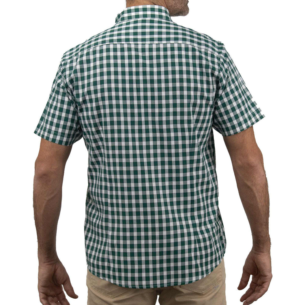 Camisa de Cuadros Verde con Manga Corta Talla Extra 2306018