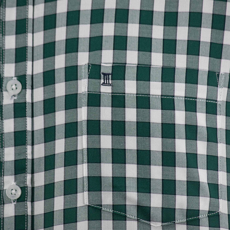 Camisa de Cuadros Verde con Manga Corta Talla Extra 2306018