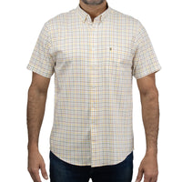Camisa Cuadros Beige con Manga Corta 100% Algodón 2409139
