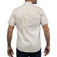 Camisa Cuadros Beige con Manga Corta 100% Algodón 2409139