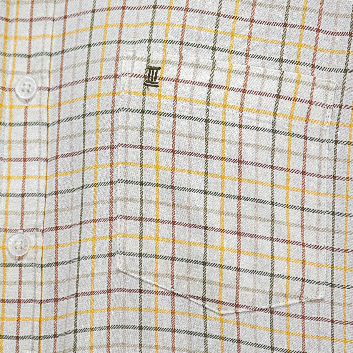 Camisa Cuadros Beige con Manga Corta 100% Algodón 2409139