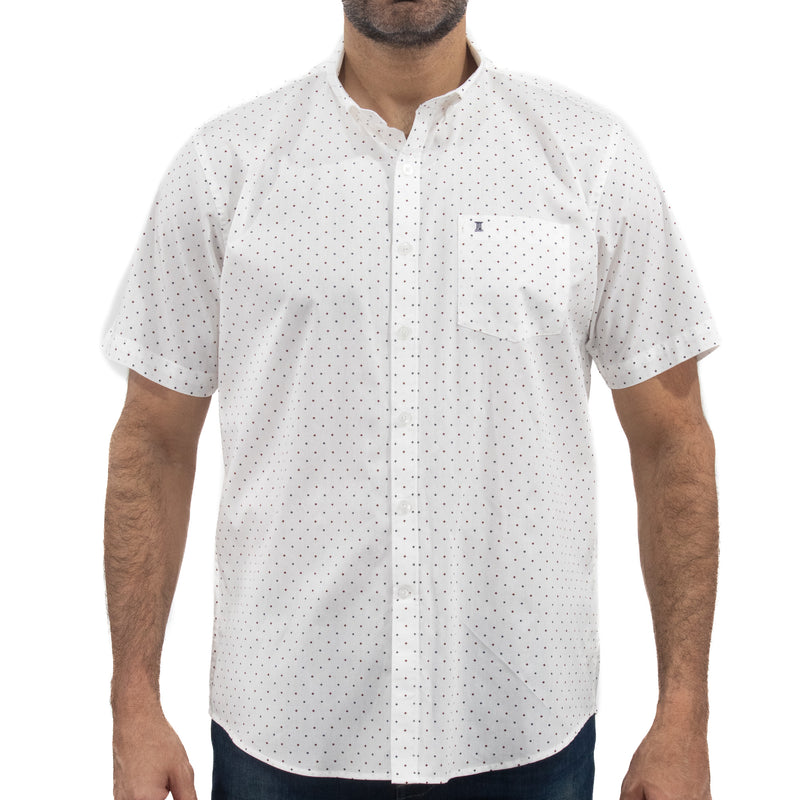 Camisa con Estampado Blanca de Manga Corta 100% Algodón 2409140
