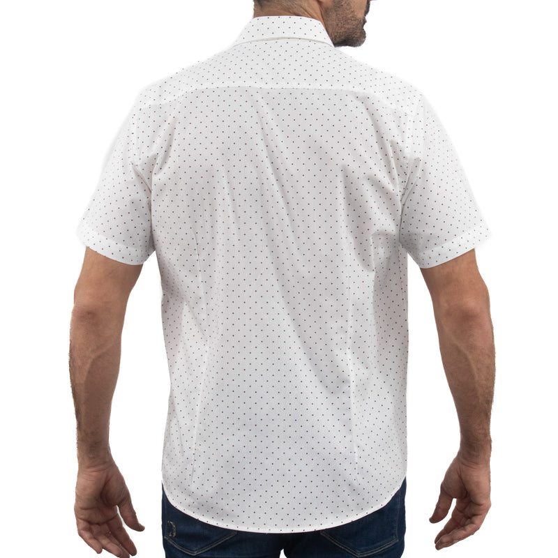Camisa con Estampado Blanca de Manga Corta 100% Algodón 2409140