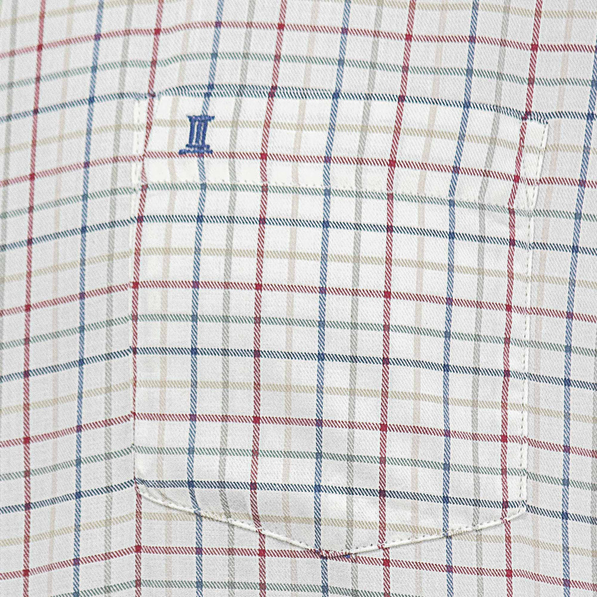 Camisa Cuadros Beige con Manga Corta 100% Algodón 2409141