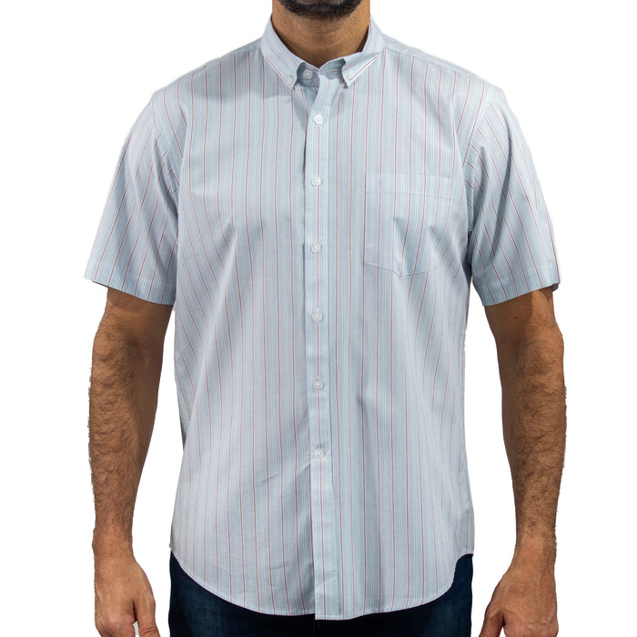 Camisa Rayas Azul con Manga Corta 100% Algodón 2409144