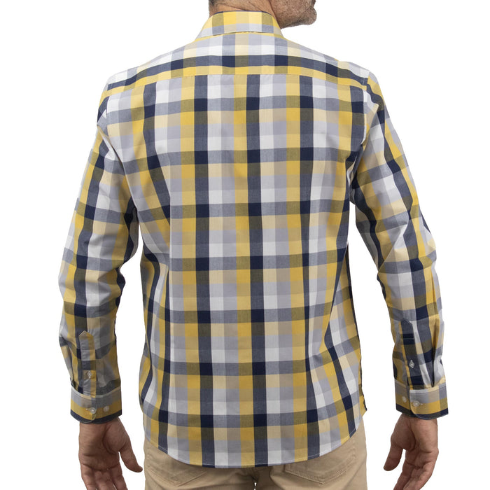 Camisa de Manga Larga Cuadros Amarilla 2409148