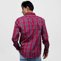 Camisa de Vestir Manga Larga Cuadros Rojos | Marca Dioro para Hombre