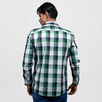 Camisa de Vestir Manga Larga Cuadros Verdes | Marca Dioro para Hombre