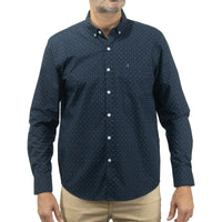 Camisa Azul con Estampado de Manga Larga 2409166
