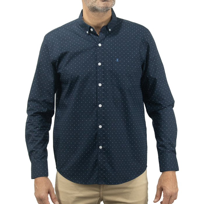 Camisa Azul con Estampado de Manga Larga 2409166