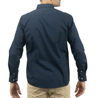 Camisa Azul con Estampado de Manga Larga 2409166