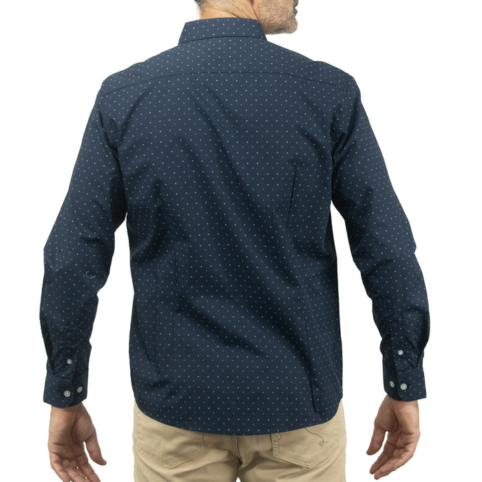 Camisa Azul con Estampado de Manga Larga 2409166