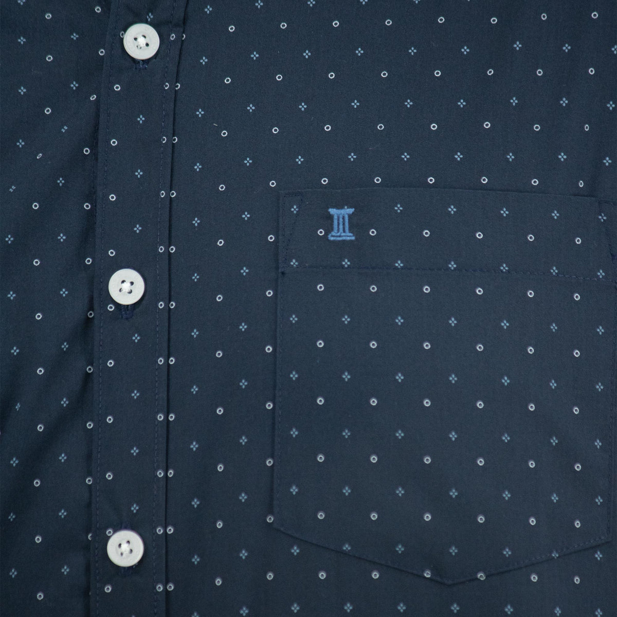 Camisa Azul con Estampado de Manga Larga 2409166
