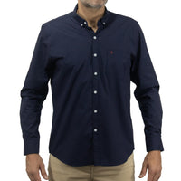 Camisa Azul con Estampado de Manga Larga 2409171