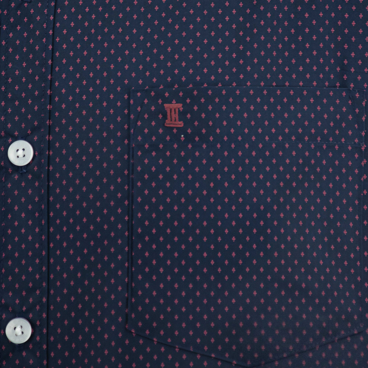 Camisa Azul con Estampado de Manga Larga 2409171