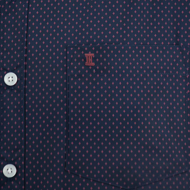 Camisa Azul con Estampado de Manga Larga 2409171