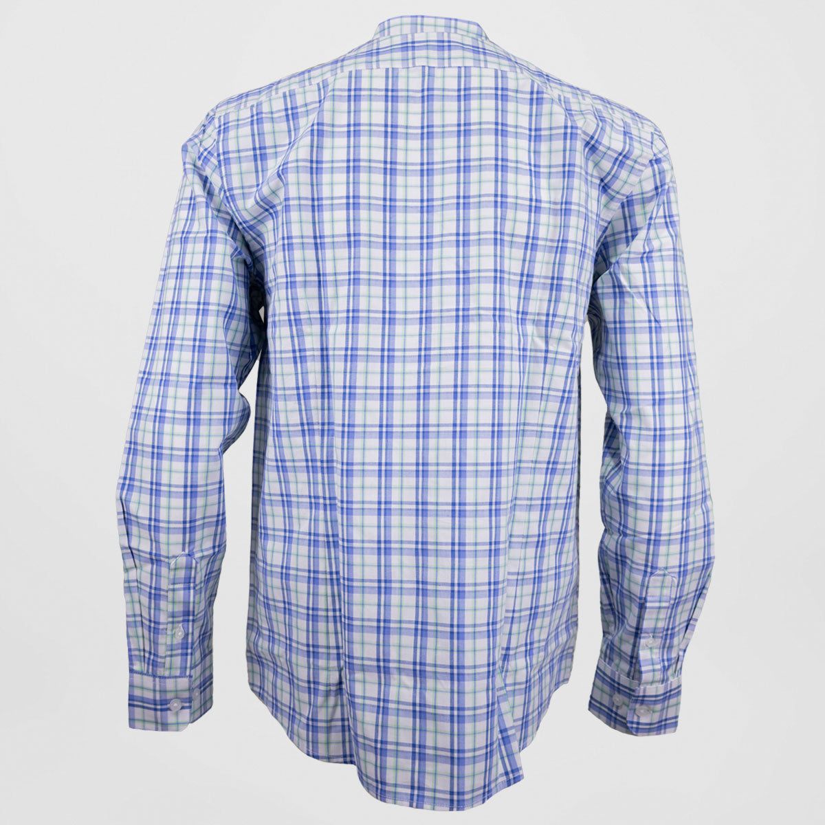 Camisa de Vestir Manga Larga Azul de Cuadros