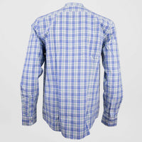 Camisa de Vestir Manga Larga Azul de Cuadros
