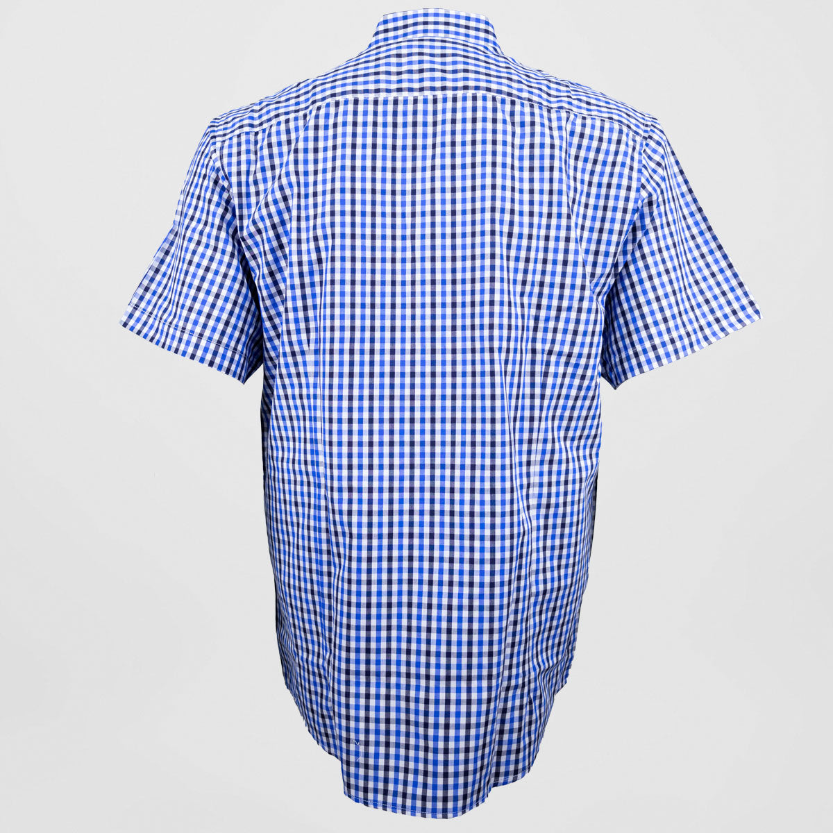 Camisa de Vestir Manga Corta Azul de Cuadros