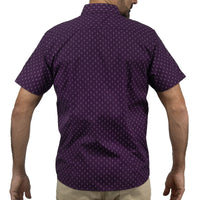 Camisa Morada Estampada de Manga Corta 2409181