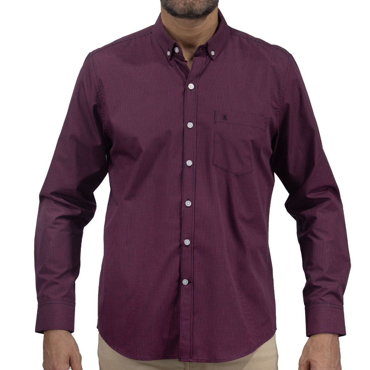 Camisa Morada con Estampado de Manga Corta 2409181