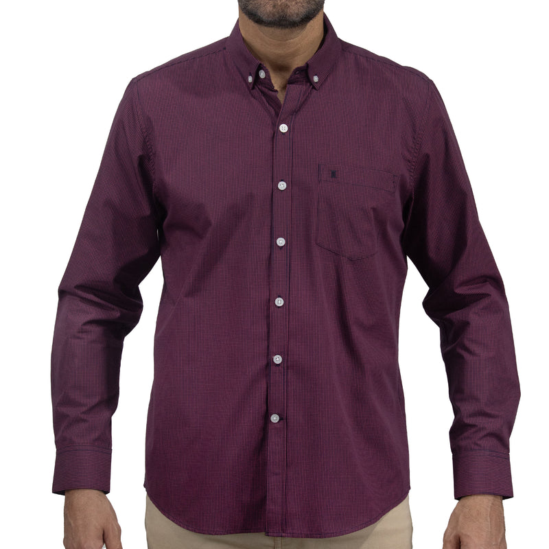 Camisa Morada con Estampado de Manga Corta 2409181