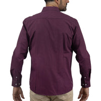 Camisa Morada con Estampado de Manga Corta 2409181