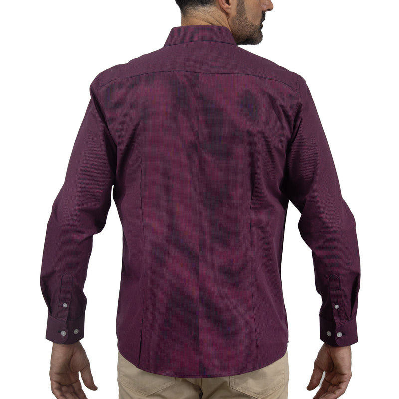 Camisa Morada con Estampado de Manga Corta 2409181