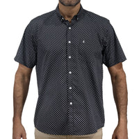 Camisa Negra con Estampado de Manga Corta 2409185