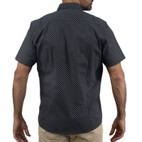 Camisa Negra con Estampado de Manga Corta 2409185