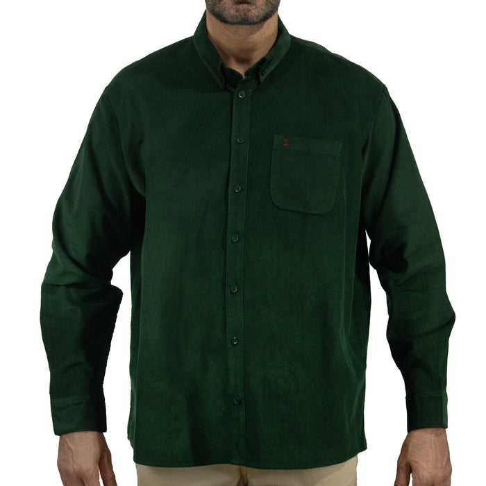 Camisa de Pana Verde con Manga Larga 100% Algodón Talla Extra 2210173