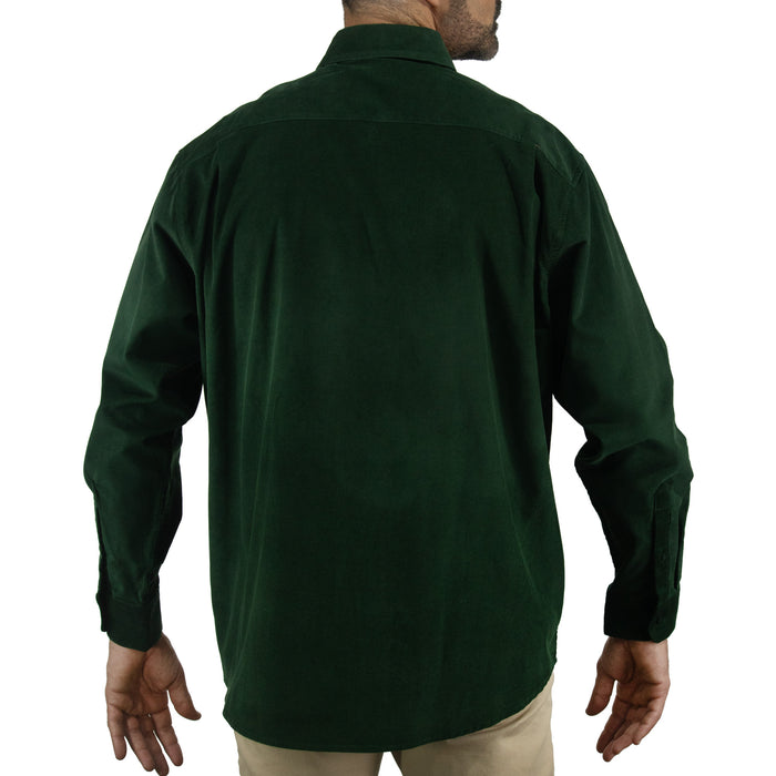 Camisa de Pana Verde con Manga Larga 100% Algodón Talla Extra 2210173