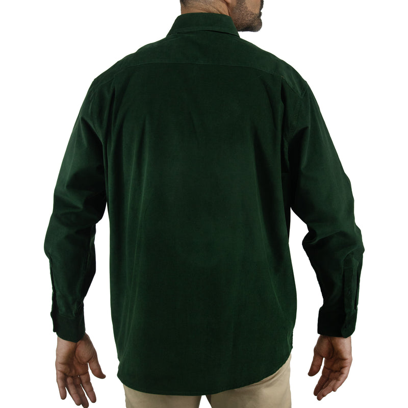 Camisa de Pana Verde con Manga Larga 100% Algodón Talla Extra 2210173