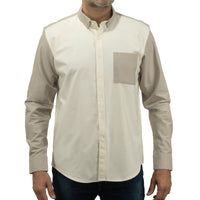 Camisa Lisa Caqui con Manga Larga 100% Algodón 2410190A