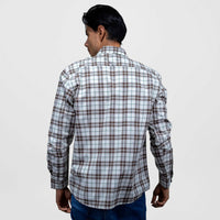 Camisa de Manga Larga de Cuadros Café | Marca Dioro | 100% Algodón para Hombre