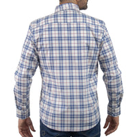 Camisa de Manga Larga Cuadros Azul 100% Algodón 2410193