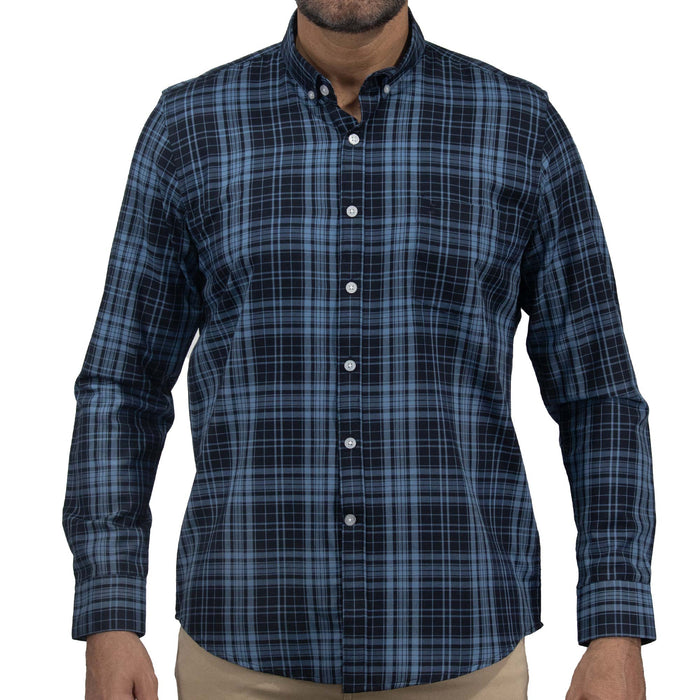 Camisa Bambú de Manga Larga Cuadros Azul 2410195