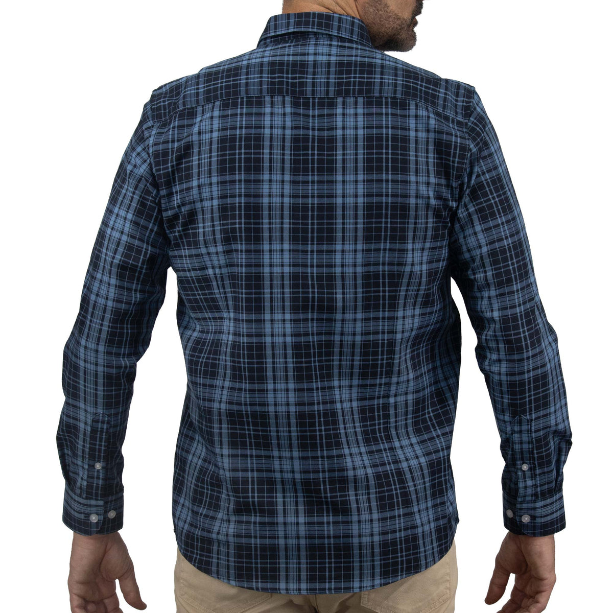 Camisa Bambú de Manga Larga Cuadros Azul 2410195