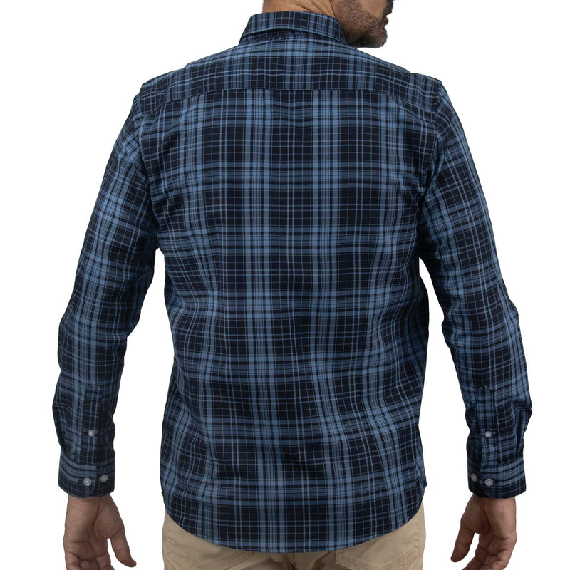 Camisa Bambú de Manga Larga Cuadros Azul 2410195