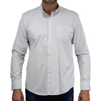 Camisa de Manga Larga Rayas Gris 100% Algodón 2410200