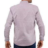 Camisa de Manga Larga Rayas Morado 100% Algodón 2410201