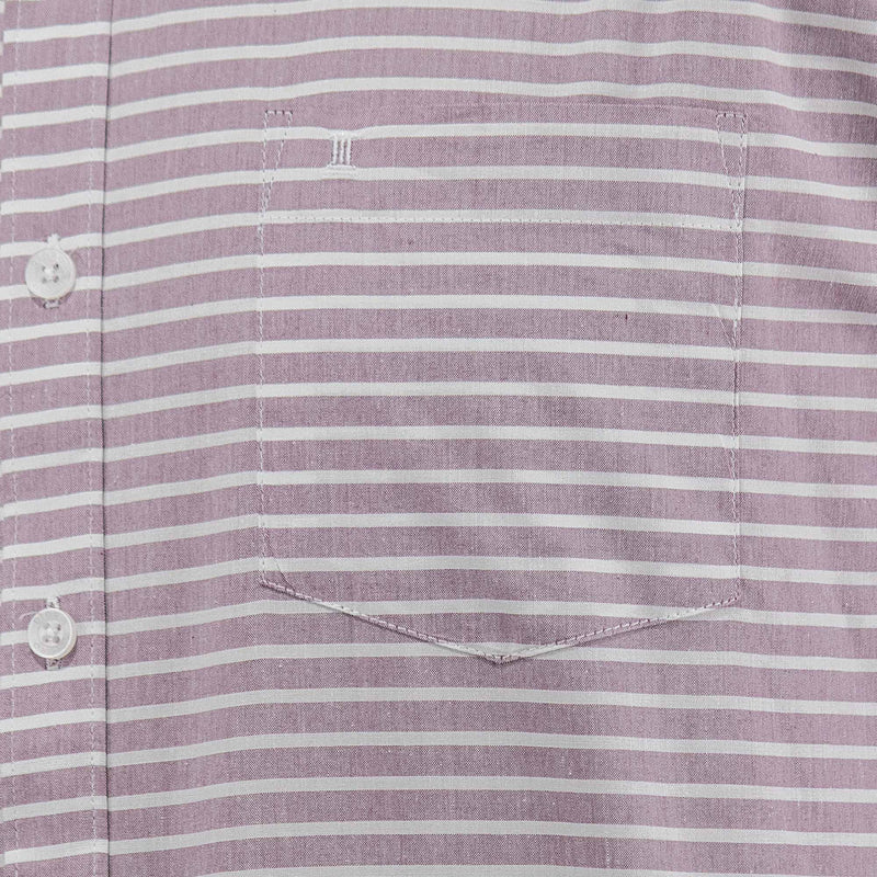 Camisa de Manga Larga Rayas Morado 100% Algodón 2410201
