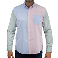 Camisa Multicolor Bloques Lisa con Manga Larga 100% Algodón 2410203