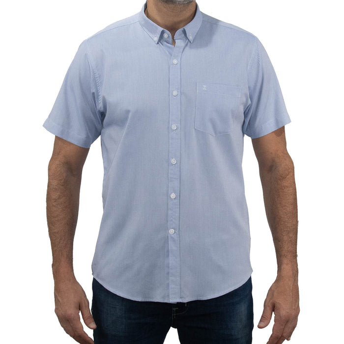 Camisa Bambú Lisa Azul con Manga Corta 2410209