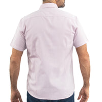 Camisa de Bambú Lisa en Rosa con Manga Corta 100% Algodón 2410210