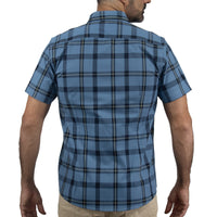 Camisa de Manga Corta Cuadros Azul 100% Algodón 2410214