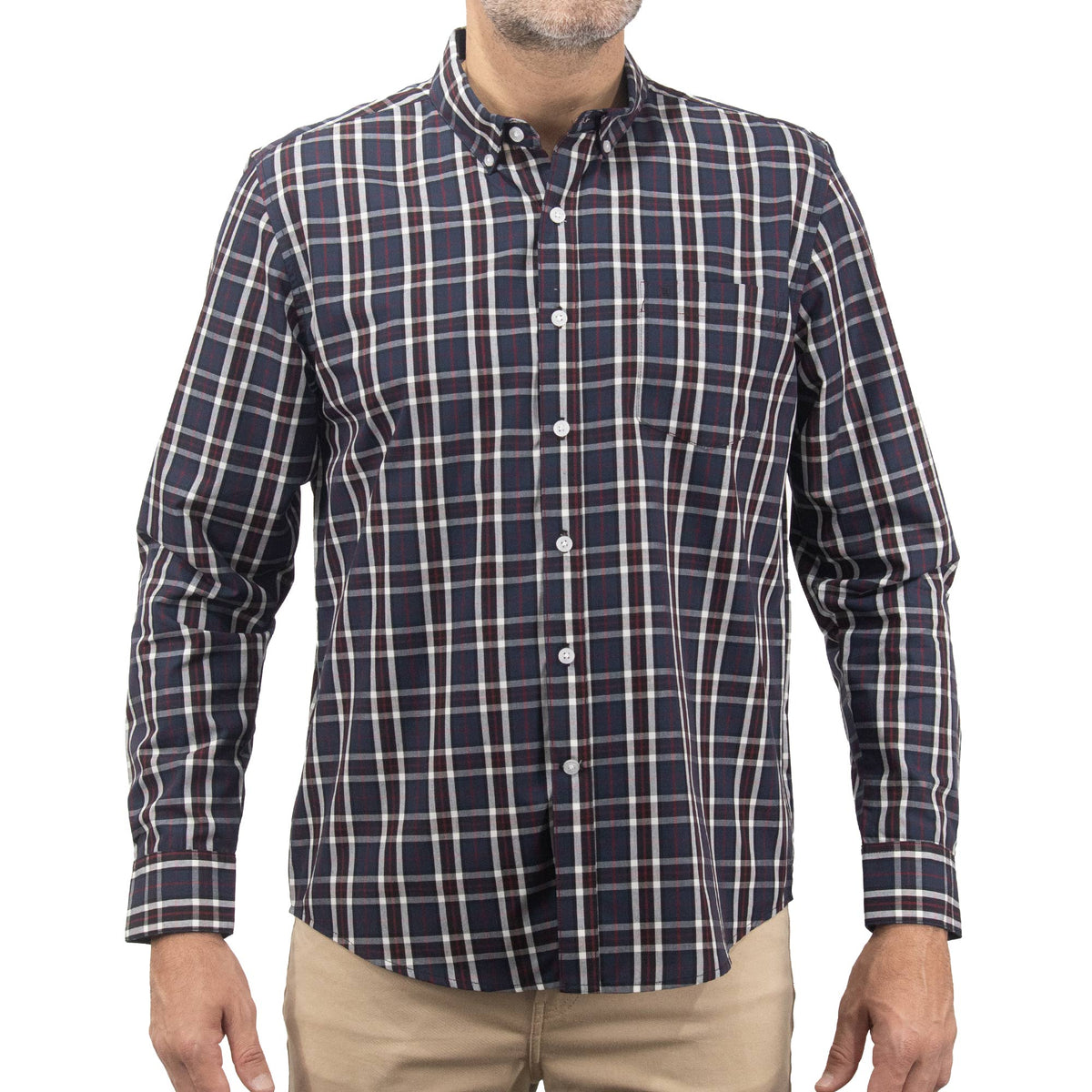 Camisa de Manga Larga Cuadros Azul 2410220