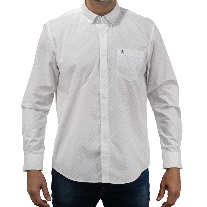 Camisa de Manga Larga Blanca con Estampado 2410221